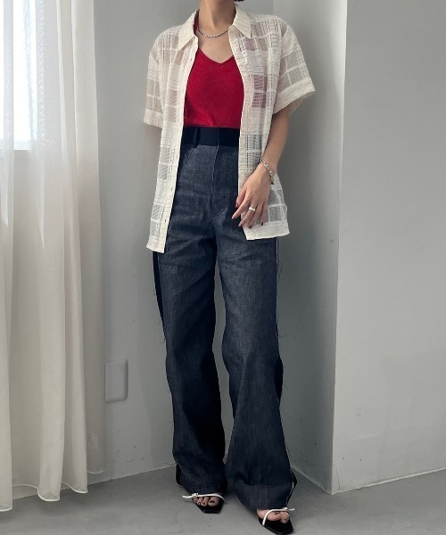 LE CIEL BLEU（ルシェルブルー）の「ツートーンローデニムパンツ / Two