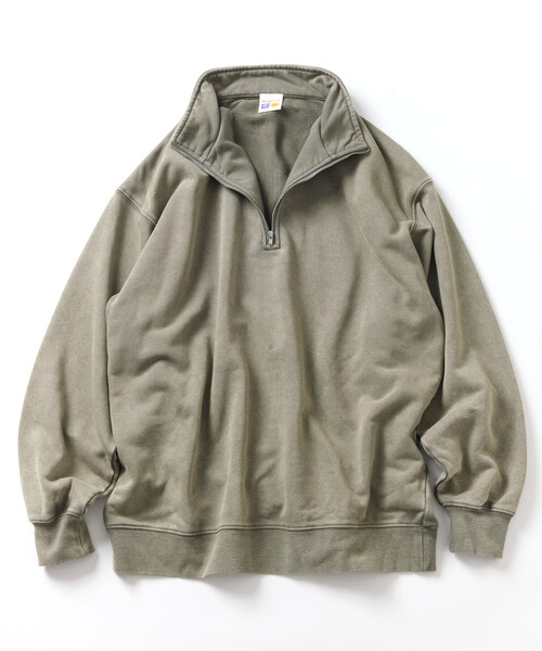 セール】HEAVY WEIGHT HALF ZIP PIGMENT SWT 13oz/ヘビーウェイト