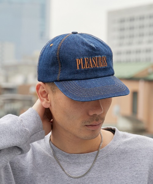 PLEASURES/プレジャーズ ZIG ZAG DENIM CAP フラットバイザー 5P