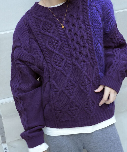 SLOBE IENA（スローブイエナ）の「アランMIXニット（ニット/セーター