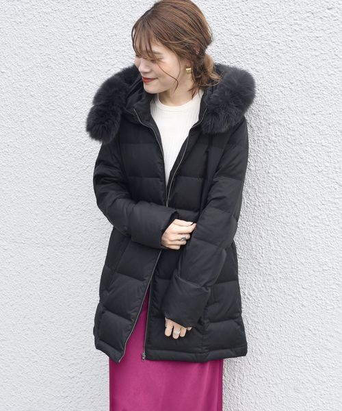 SHIPS（シップス）の「ファーフードミドルダウン◇（ダウンジャケット