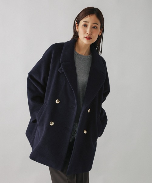 セール】軽やかストレッチ襟2WAYミドルコート/499658（チェスター