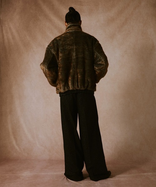 leather/fur faux reversible flight jacket / フェイクレザーファー