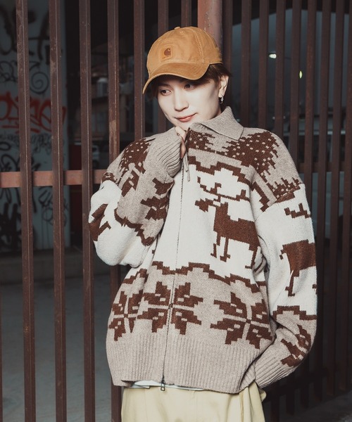 ノルディック柄 カウチンニット セーター（ニット/セーター