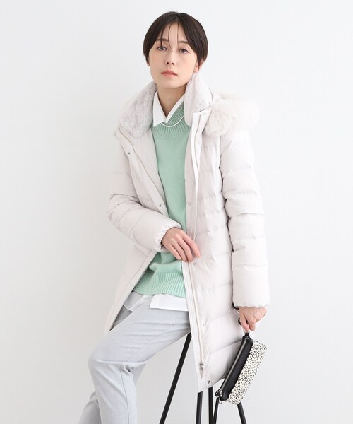 セール】【名品／撥水／抗菌防臭】ロング リサイクルダウンコート