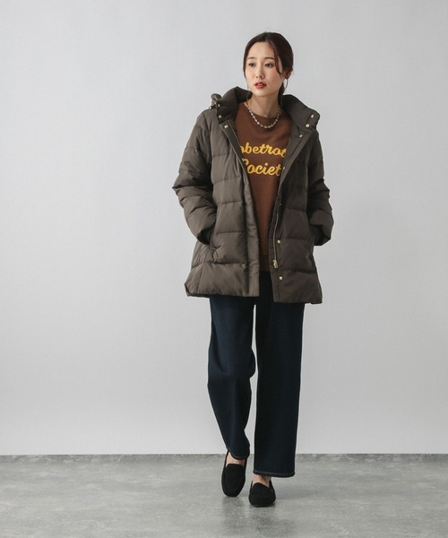 セール】ウツクシルエット撥水ダウンコート/497165（ダウンジャケット