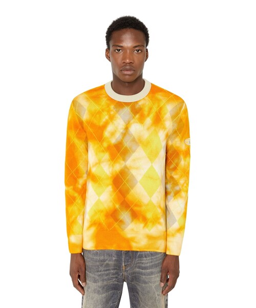 DIESEL（ディーゼル）の「メンズ ニット クルーネック アーガイル