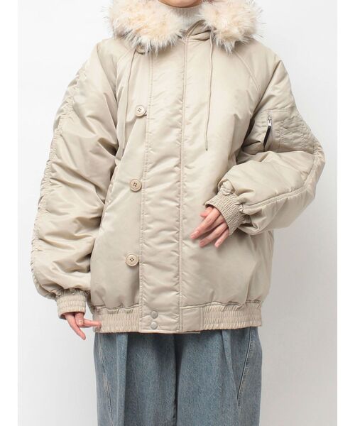 ルーズN-2Bブルゾン ファーフード付き（ブルゾン）｜jouetie