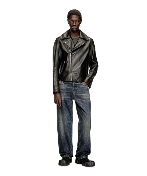 メンズ ブラックダブルライダースジャケット L-EO-WRD（ライダース