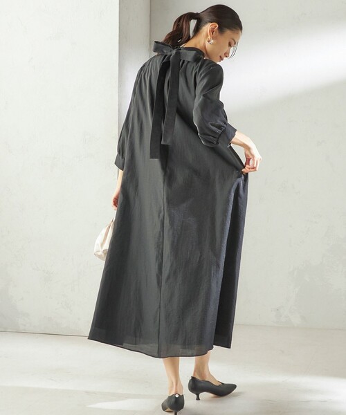 SHIPS別注】kaene:2WAY ボウタイ ロング ワンピース（セレモニー対応可