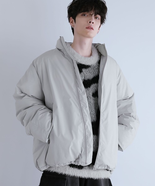 セール】【700フィルパワー】中綿ハイネックルーズスリーブパデッド