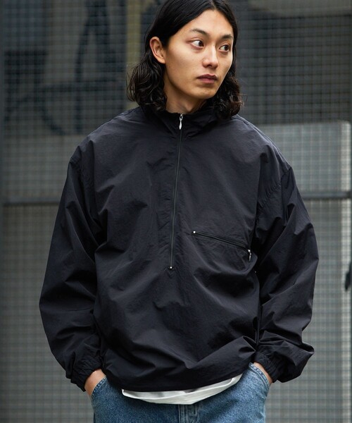 セール】NYLON HALF ZIP BLOUSON SOLID/ナイロンハーフジップブルゾン