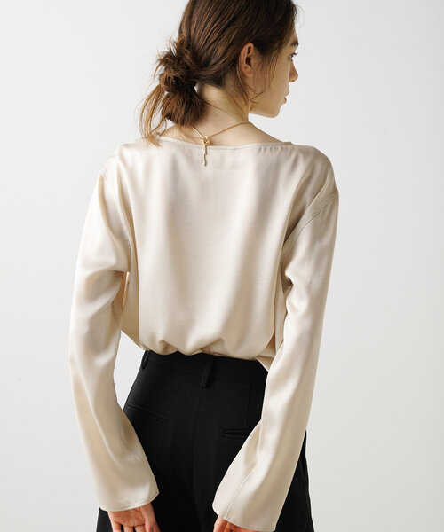 Drawing Numbers】サテンボートブラウス（シャツ/ブラウス）｜Drawing