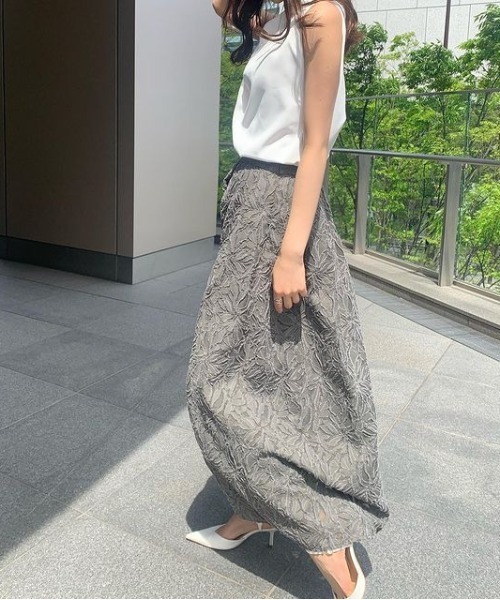 セール】カットジャガードフレアスカート（スカート）｜anuans（ア