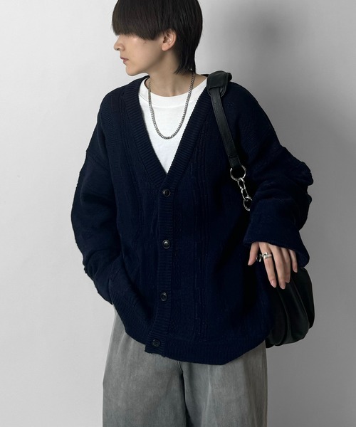 セール】ヴィンテージライク レトロジャガードストライプ柄 ビッグ