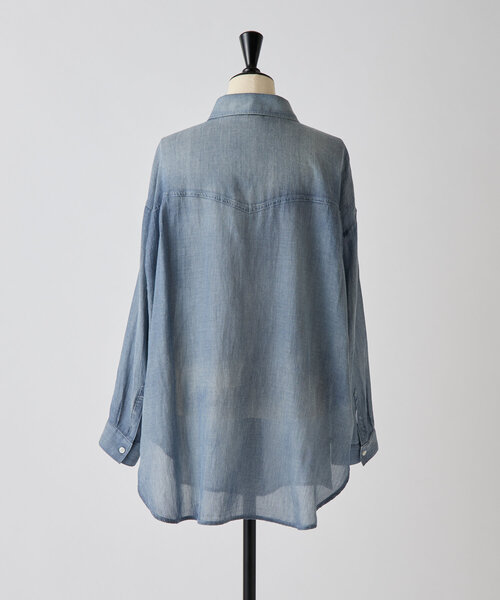 セール】《FRIPIER》シフォンデニムシャツ（シャツ/ブラウス