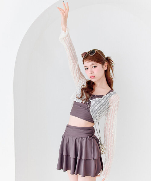 OLIVE des OLIVE（オリーブデオリーブ）の「レース羽織付リボンswim