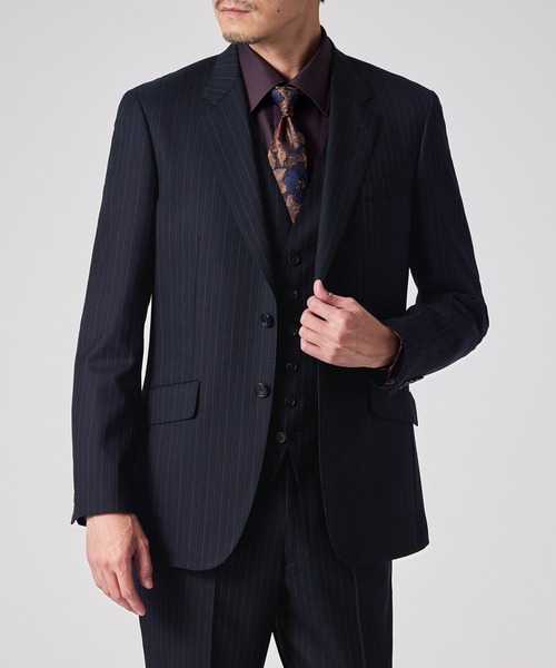 オルタネイトストライプ シングル2ボタンスーツ / 253004 609NS