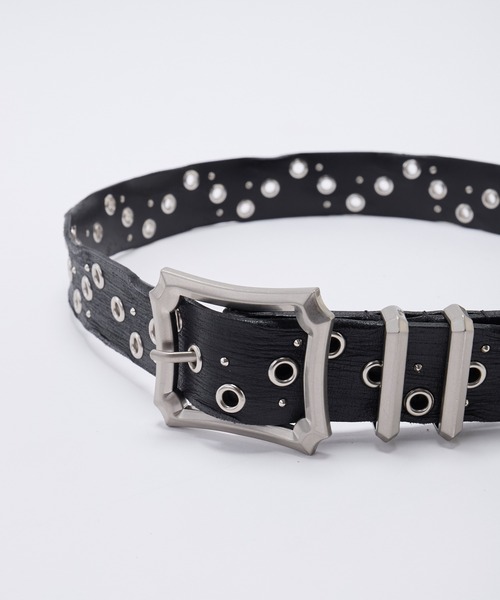 GRANCY】スタッズデザインレザーベルト / Studded Leather Belt