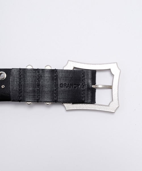 GRANCY】スタッズデザインレザーベルト / Studded Leather Belt
