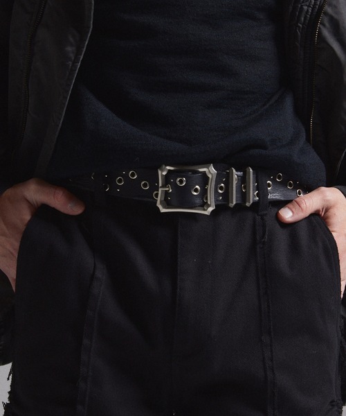 GRANCY】スタッズデザインレザーベルト / Studded Leather Belt
