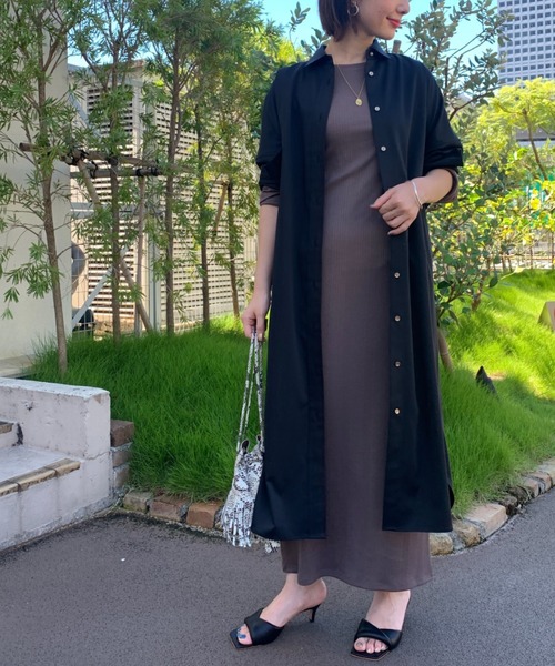 LOUNGEDRESS（ラウンジドレス）の「サテンBIGシャツワンピース（シャツ