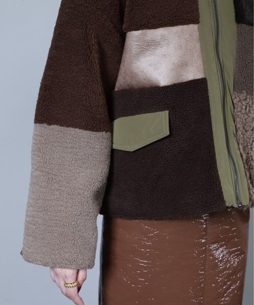 ROSE BUD（ローズバッド）の「パッチワークファージャケット（その他