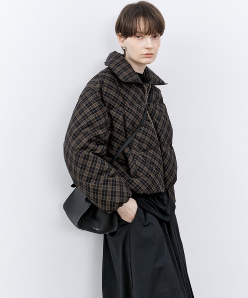 セール】「tageechita」チェック柄 ショートダウンジャケット（ダウン