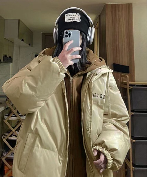 セール】スウェット ドッキング バック ロゴ ダウンジャケット（ダウン