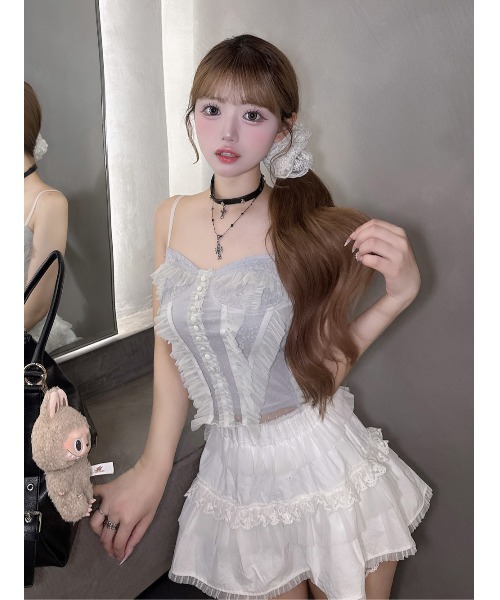 ミックスシアーコルセットキャミソール（キャミソール）｜Darich