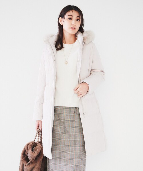 セール】【撥水／洗える／フード取り外し】ファー付きロングダウン