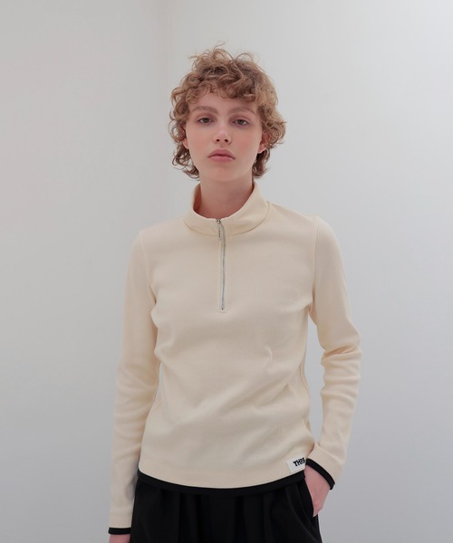 THREE DOTS TURQUOISE × DRESSLAVE / HALF ZIP PULLOVER(ハーフジップ