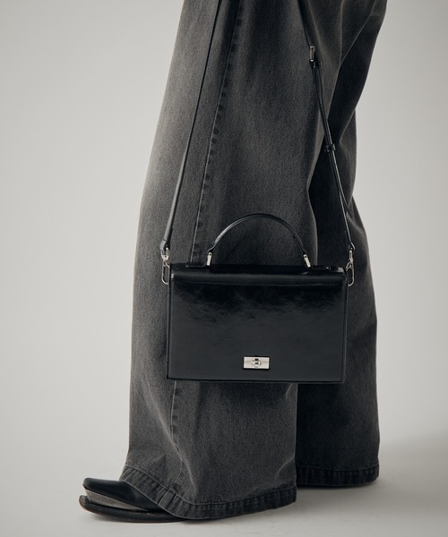 mi-企画】2wayショルダースクエアレザーバッグ（ショルダーバッグ