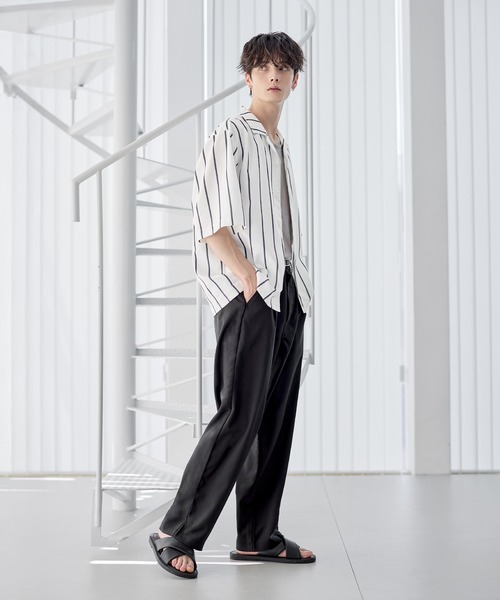 セール】【セットアップ 3点セット】防シワ接触冷感リラックスワイド