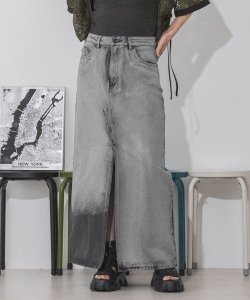 JEANASIS（ジーナシス）の「フロントスリットデニムナロースカート