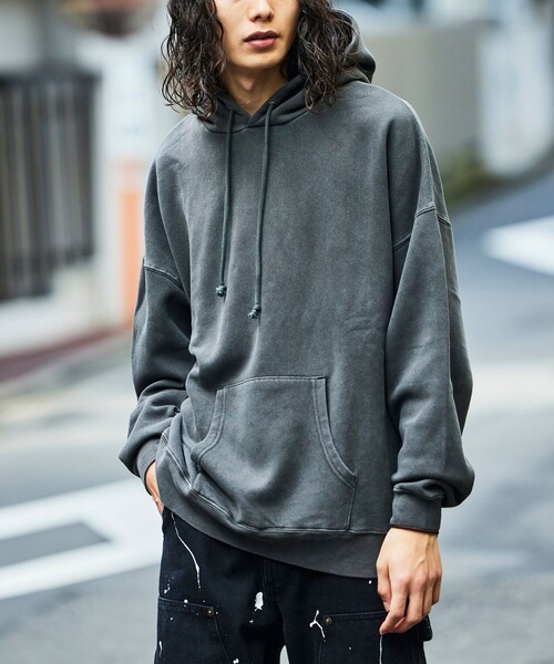 セール】限定展開 ビッグシルエット ピグメント加工 プルオーバー