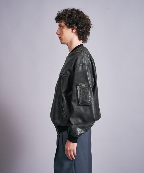 MONKEY TIME（モンキータイム）の「レザーライク ボンバー ジャケット