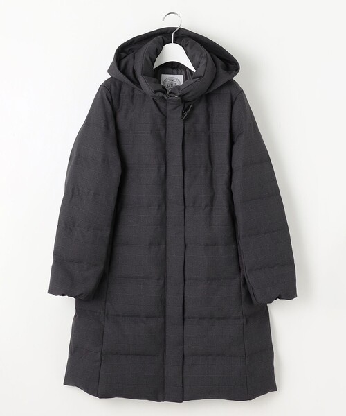 J.PRESS（ジェイプレス）の「千鳥&グレンチェック ロング ダウン