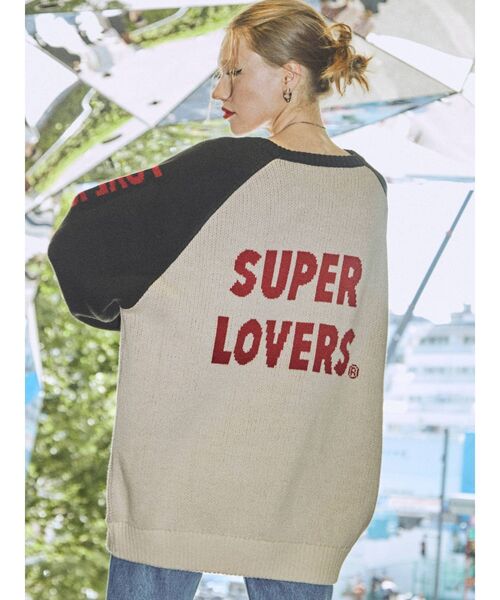jouetie（ジュエティ）の「【コラボ】SUPER LOVERS ラグランニット