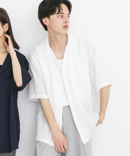 セール】『ユニセックス』シアーヨウリュウオープンカラーシャツ