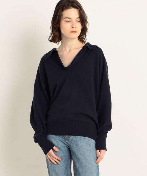 MACPHEE（マカフィー）の「プレーンウール ポロカラープルオーバー