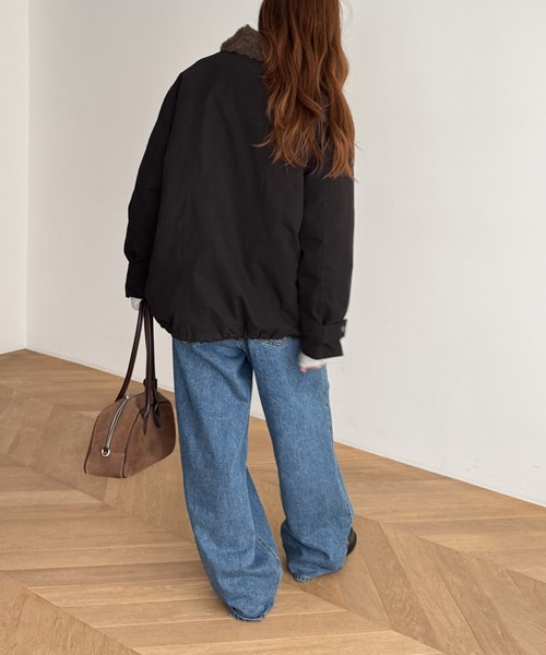 セール】diggity 襟ボアハーフダウンコート（ダウンジャケット/コート