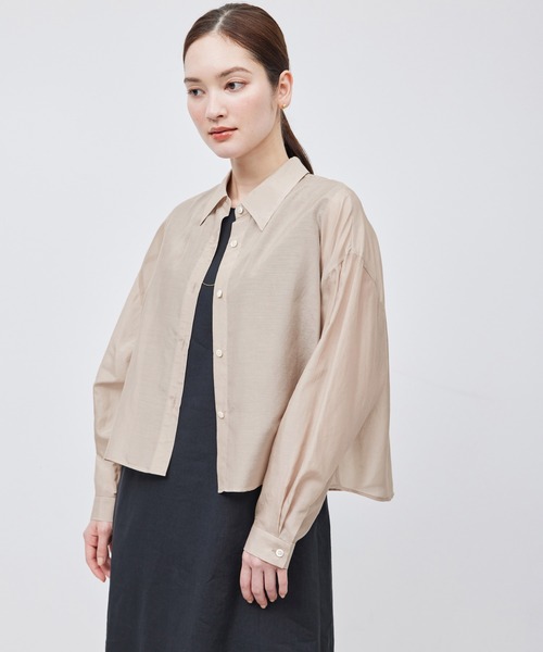 ROPE'（ロペ）の「コットンシルククロップド丈シアーシャツ（シャツ