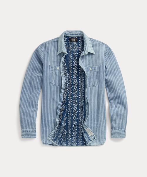 RRL（ダブル アール エル）の「インディゴ ストライプド ダブル