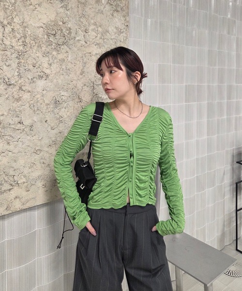 2WAY GATHER CUT TOP（Tシャツ/カットソー）｜Ameri（アメリ）の