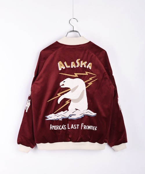 セール】HOUSTON 別珍スカジャン（アラスカクマ・ホワイトタイガー