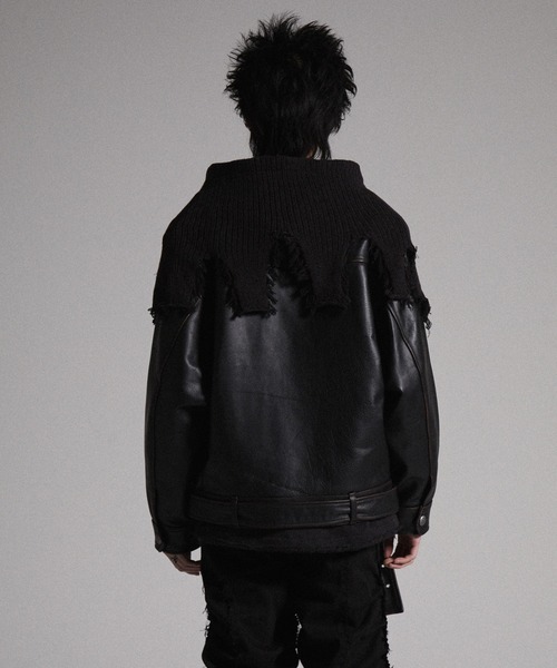 GRANCY】Knit Layered Design Zip Hoodie / ニットレイヤードデザイン