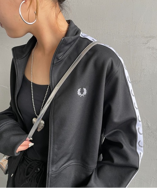 FRED PERRY/フレッドペリー] クロップドデザイン トラックジャケット