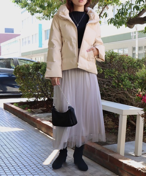 セール】衿付きAラインシームレスダウン（ダウンジャケット/コート