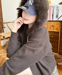 ニット」に該当するレディースのパーカー（ジップアップ）ファッション